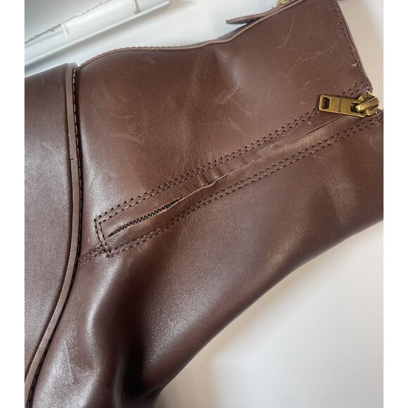 Coach Leather Brady Bootie In Walnut Brown Sz 8.5 New - Picture 8 of 11